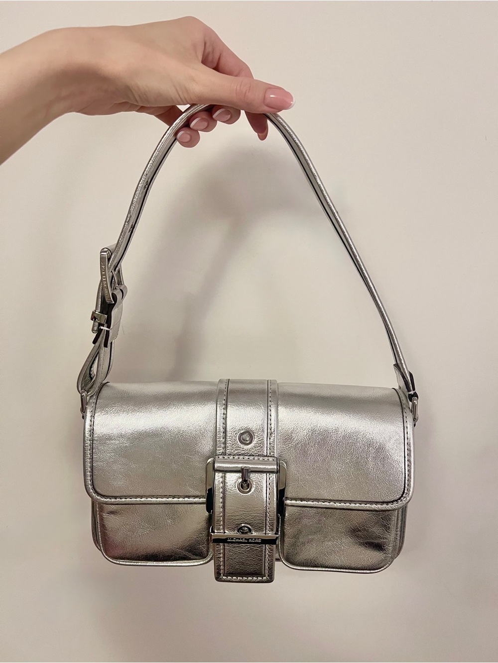Michael Kors Colby Medium Metallic Leather Shoulder Bag